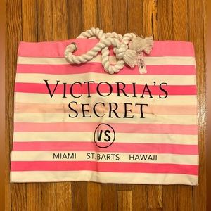 Victoria’s Secret canvas medium size tote beach bag nwt